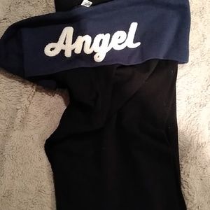 Black VS yoga pants small long, flip down "angel"